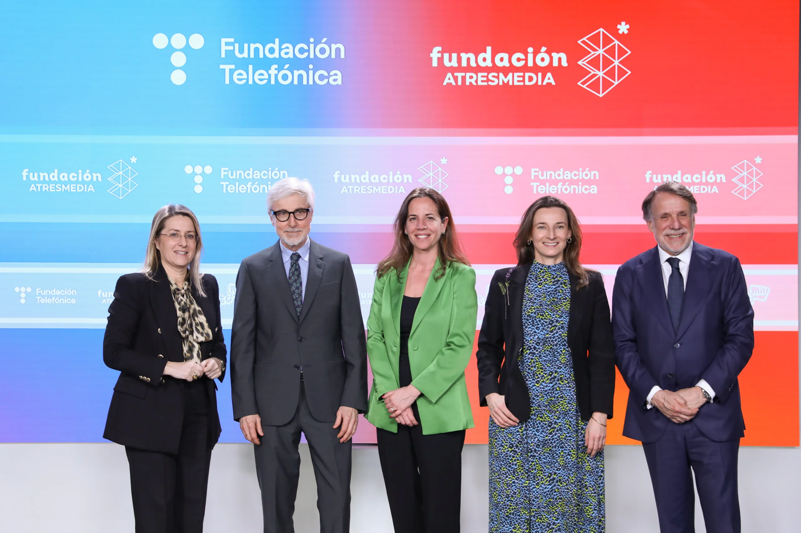 José Creuheras, president of Atresmedia and Fundación Atresmedia, and Enrique Goñi, Executive Chairmam of Fundación Telefónica, signed an agreement this Tuesday at the audiovisual group's headquarters
