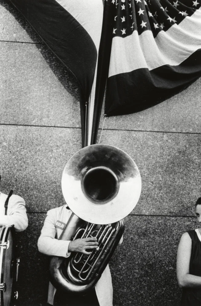 Robert Frank. Political Rally - Chicago, 1956. Collection Maison Européenne de la Photographie, Paris © Robert Frank Foundation, from The Americans.